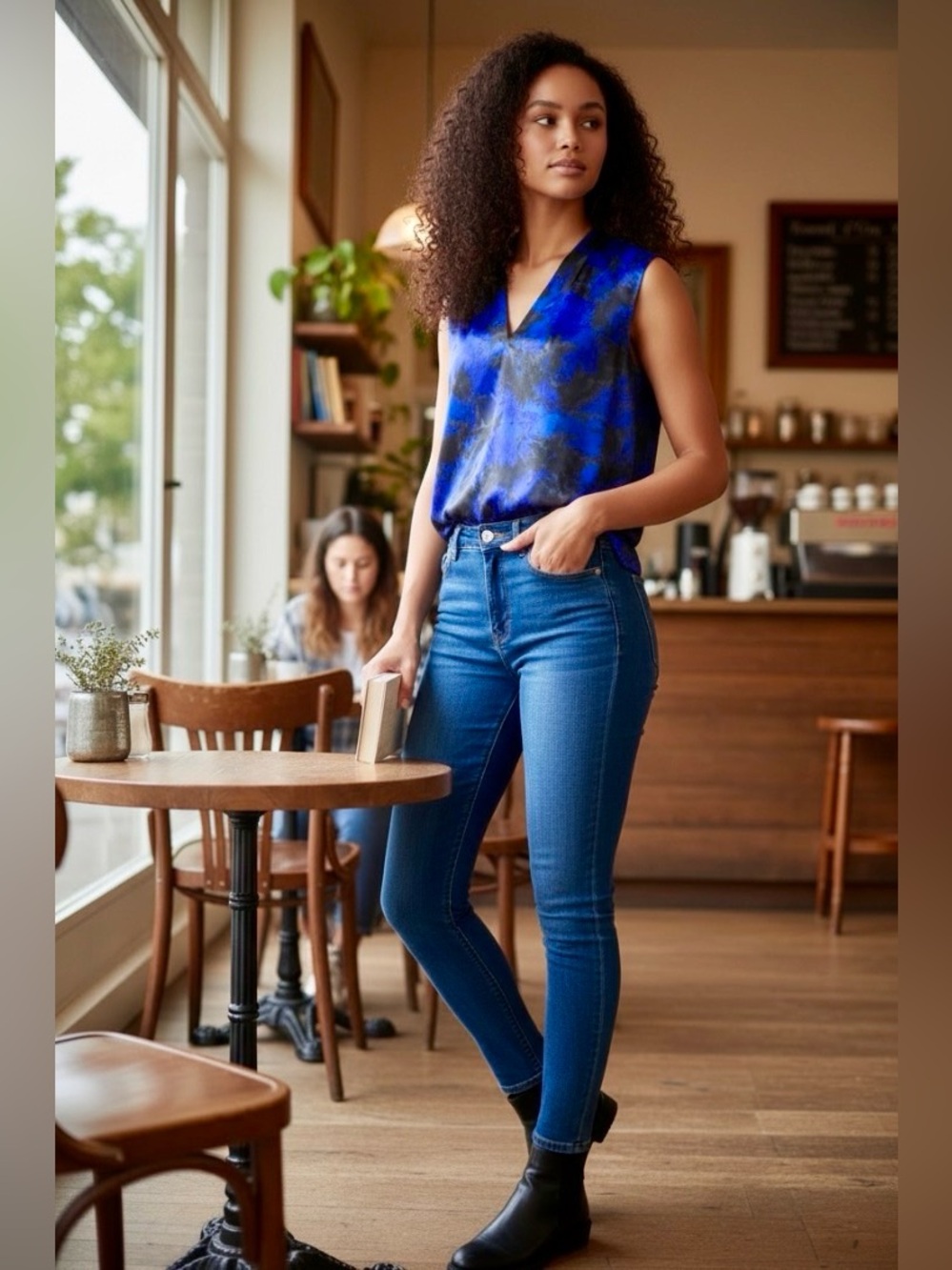 Tahari V-Neck Sleeveless Blouse